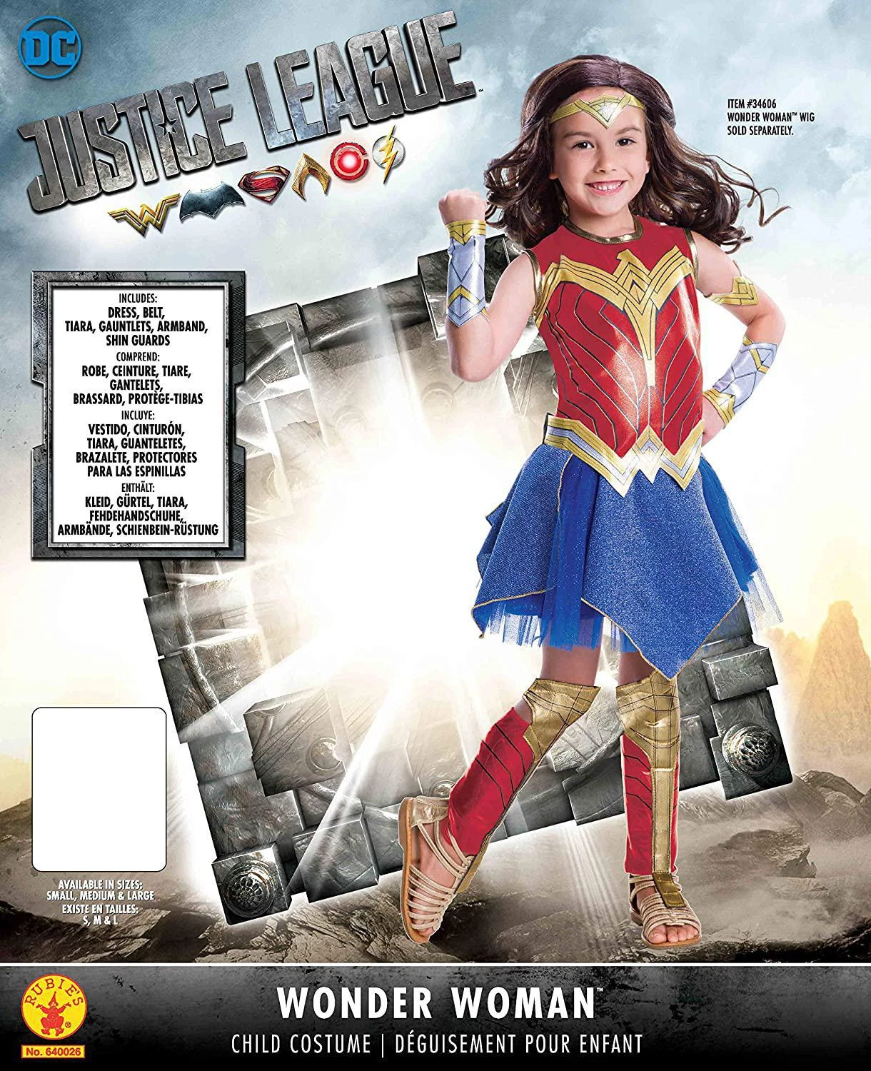 Rubie's Justice League Child's Wonder Woman Deluxe Kids Costume 3 Rubie's Justice League Child's Wonder Woman Deluxe Kids Costume - Image 3
