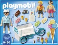 PLAYMOBIL Ice Cream Cart - Adult Figure, Two Child Figures, Ice Cream Cart, Ice Cream Flavors, Waffle Cones, Sign, Ice Cream Scoop -Cuddle House Toys Shop 1a83993204e622a7424dde02b7f2bb70