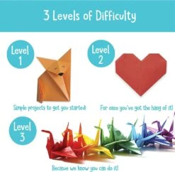 Origami Gift Kit Box | 150 Sheets Of Origami Paper & 32 Page Book For Beginners | Premium Multicolor Kids Origami Kit |Origami Paper Pack Activity Kit -Cuddle House Toys Shop 2b1b93bfb629bac2a825411d7a835846