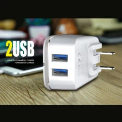 2in1 Universal Dual Port Travel Charger 3.4A Lightning (White Or Black) -Cuddle House Toys Shop 2in1UniversalDualPortTravelCharger3.4ALightning3