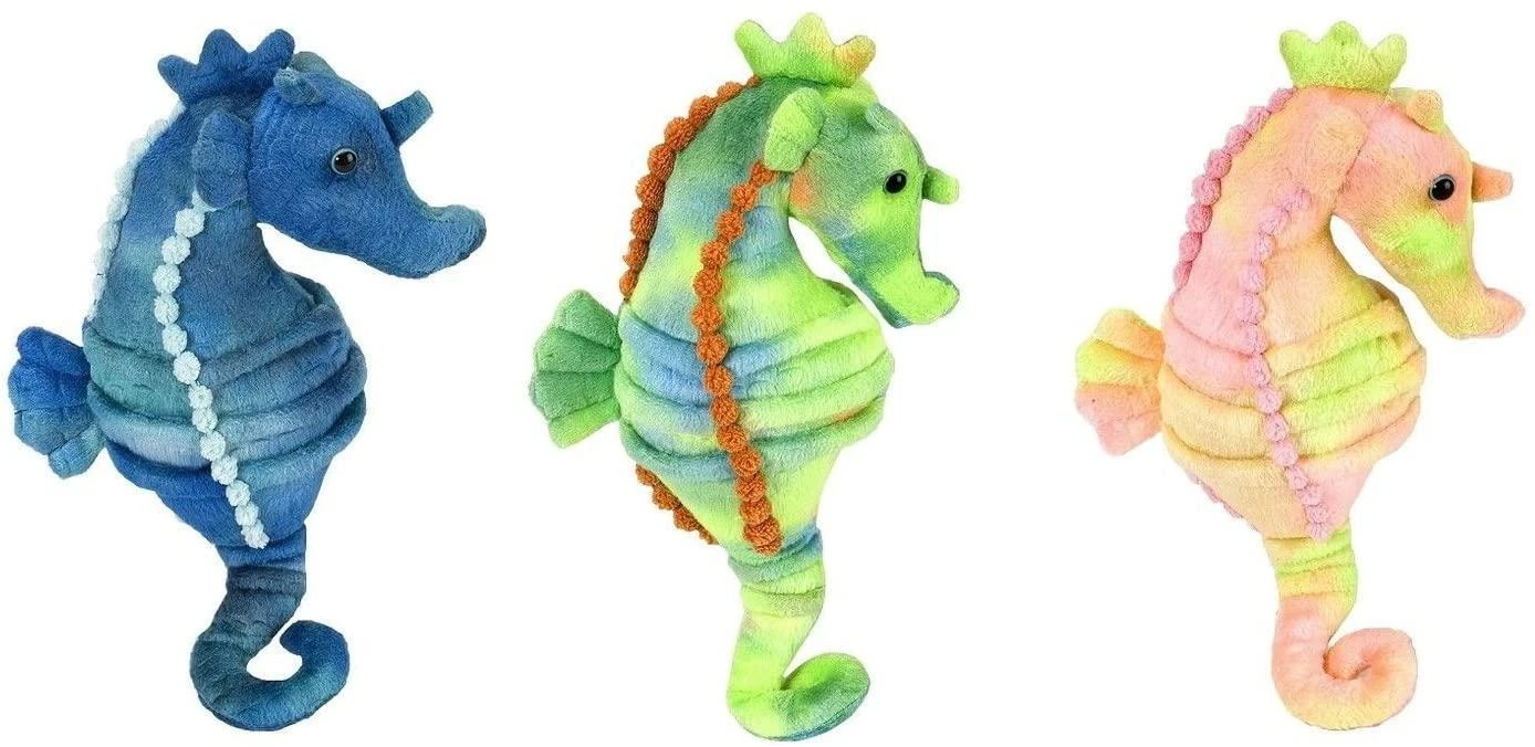 Wild Republic Stuffed Animal Cuddlekins Seahorse Soft Toy 10" (Random Color Pick) 1 Wild Republic Stuffed Animal Cuddlekins Seahorse Soft Toy 10" (Random Color Pick)