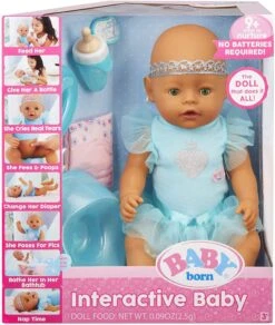 Baby Born Interactive Baby With 9 Nurturing Ways- Baby Born Can Eat, Drink, Cry, Sleep, Bathe, Move, Pee In Her Diaper, Or Go Potty
