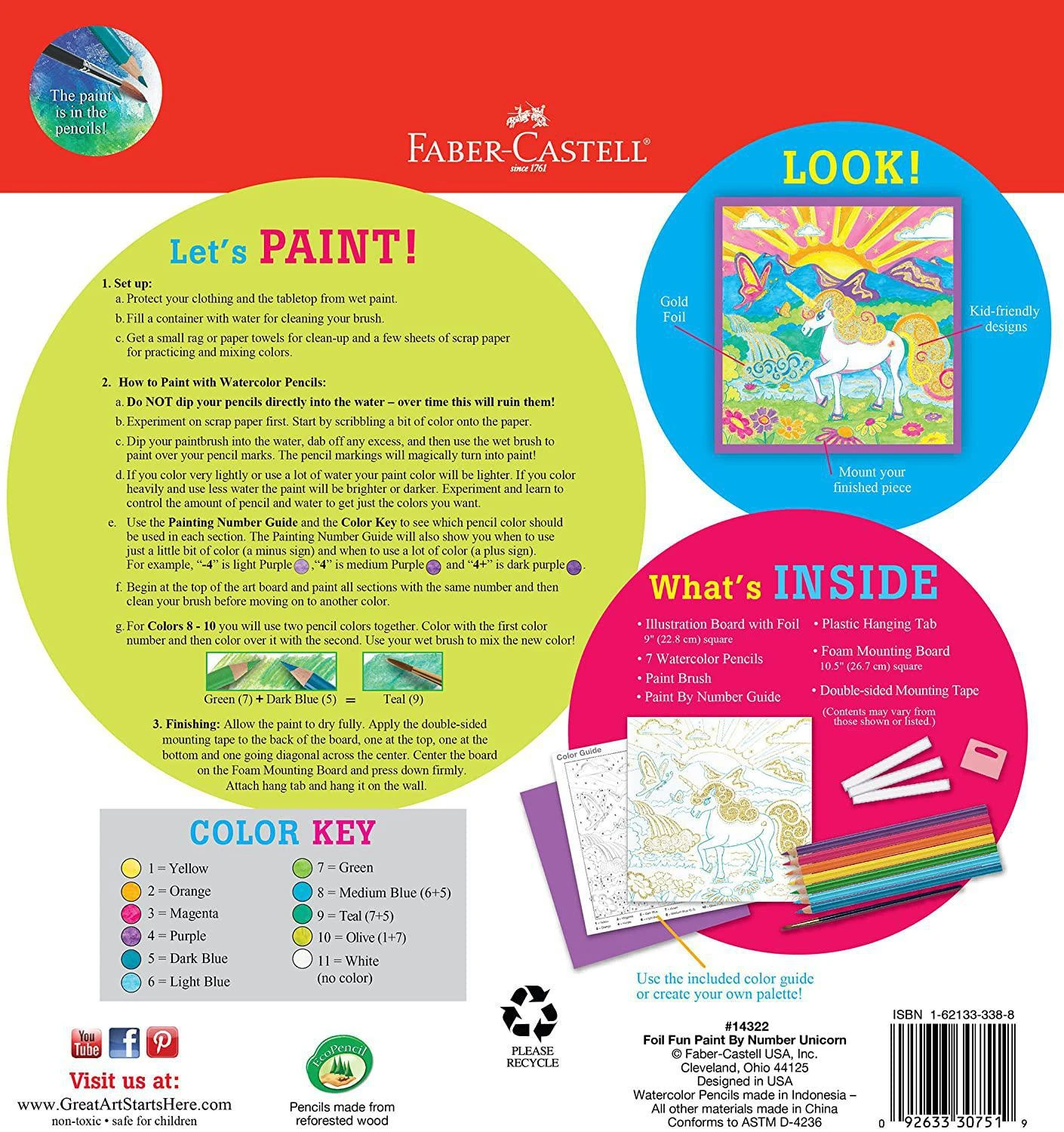 Faber-Castell Paint By Number Foil Fun - Unicorns - Color And Display 1 Unicorn Paint By Number Board 4 Faber-Castell Paint By Number Foil Fun - Unicorns - Color And Display 1 Unicorn Paint By Number Board - Image 4
