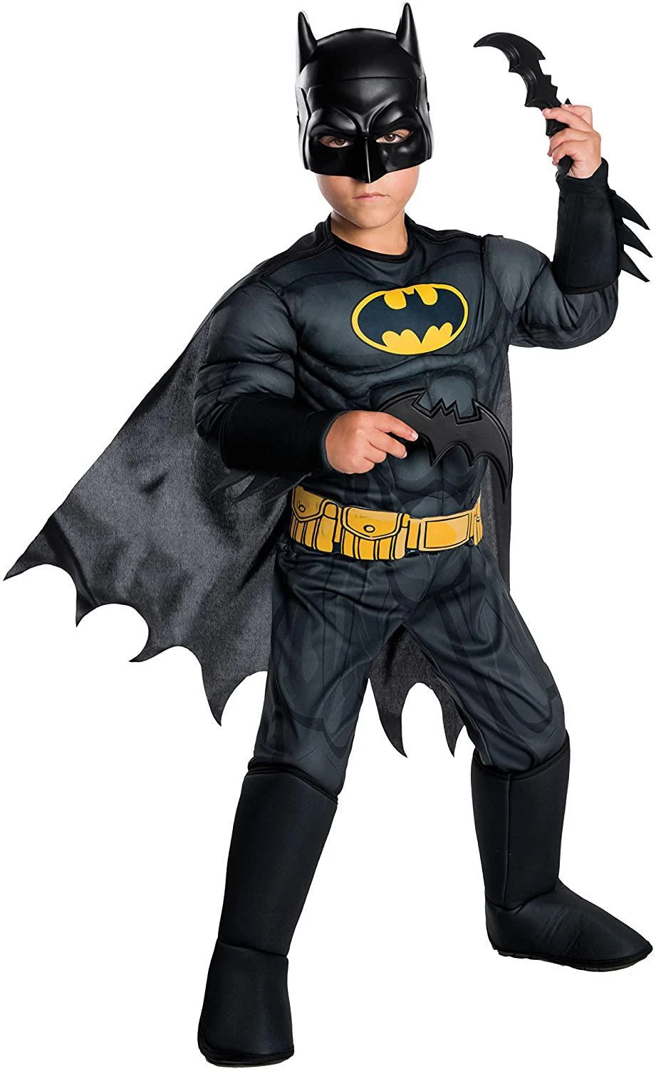 Rubie's Boys DC Comics Deluxe Batman Kids Costume, Black 1 Rubie's Boys DC Comics Deluxe Batman Kids Costume, Black