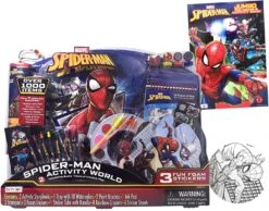 Artist Marvel Superheroes Spiderman Activity Giant Stationery Gift Set 1000pcs- Story Book, Painting Kit, Crayons, Stampers, Foam Stickers