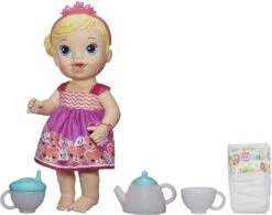 Baby Alive Tea ‘n Sparkles Baby Pretend Play Doll, Color-Changing Tea Set, Doll Accessories, Drinks, Wets (Assortment Styles) -Cuddle House Toys Shop BabyAliveLil SipsBabyHasaTeaPartyDoll Blonde