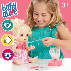 Baby Alive Magical Mixer Baby Doll: Pineapple Treat, Strawberry Shake - Pretend Play Doll (Assortment Styles) -Cuddle House Toys Shop BabyAliveMagicalMixerBabyDollStrawberryShake4