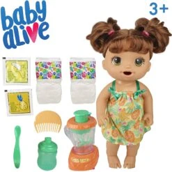 Baby Alive Magical Mixer Baby Doll: Pineapple Treat, Strawberry Shake - Pretend Play Doll (Assortment Styles) -Cuddle House Toys Shop BabyAliveMagicalMixerBabyDollTropicalTreat2