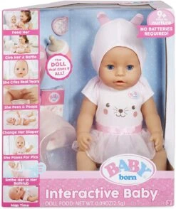 Baby Born Interactive Girl Or Boy – Pretend Play Doll With Blue Eyes And 9 Ways To Nurture -Cuddle House Toys Shop Baby Born Interactive Doll 4