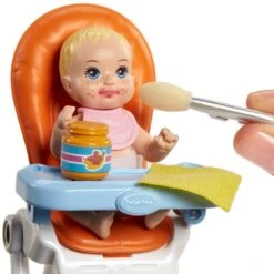 Barbie Babysitting Playset With Skipper Doll, Color-Change Baby Doll, High Chair, Crib And Themed Accessories -Cuddle House Toys Shop BarbieBabysittingPlaysetwithSkipperDoll Color ChangeBabyDoll HighChair CribandThemedAccessories2