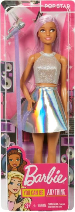 Barbie Careers Pop Star Doll, Long Pink Hair With Iridescent Skirt -Cuddle House Toys Shop BarbieCareersPopStarDoll LongPinkHairwithIridescentSkirt5