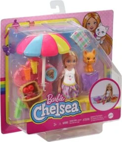 Barbie Chelsea Picnic Playset With Chelsea Doll (6-in Blonde), Pet Kitten, Picnic Table, Umbrella, Basket & Accessories 11 Barbie Chelsea Picnic Playset With Chelsea Doll (6-in Blonde), Pet Kitten, Picnic Table, Umbrella, Basket & Accessories -Cuddle House Toys Shop BarbieChelseaPicnicPlaysetwithChelseaDoll5