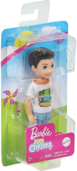 Barbie Club Chelsea Boy Doll (6-inch Brunette) Wearing Skateboard Graphic Shirt And Shorts, For 3 To 7 Year Olds -Cuddle House Toys Shop BarbieClubChelseaBoyDoll4