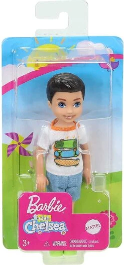 Barbie Club Chelsea Boy Doll (6-inch Brunette) Wearing Skateboard Graphic Shirt And Shorts, For 3 To 7 Year Olds -Cuddle House Toys Shop BarbieClubChelseaBoyDoll5
