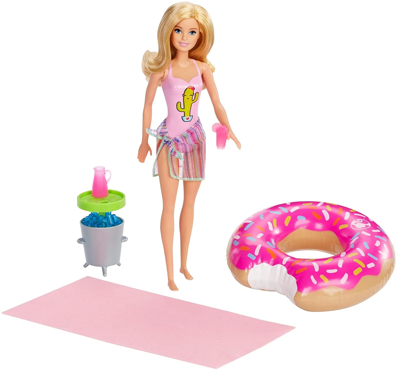 Barbie Doll With Donut Shaped Inflatable Toy & Lemonade Maker - Barbie Pool Party Set 2 Barbie Doll With Donut Shaped Inflatable Toy & Lemonade Maker - Barbie Pool Party Set - Image 2
