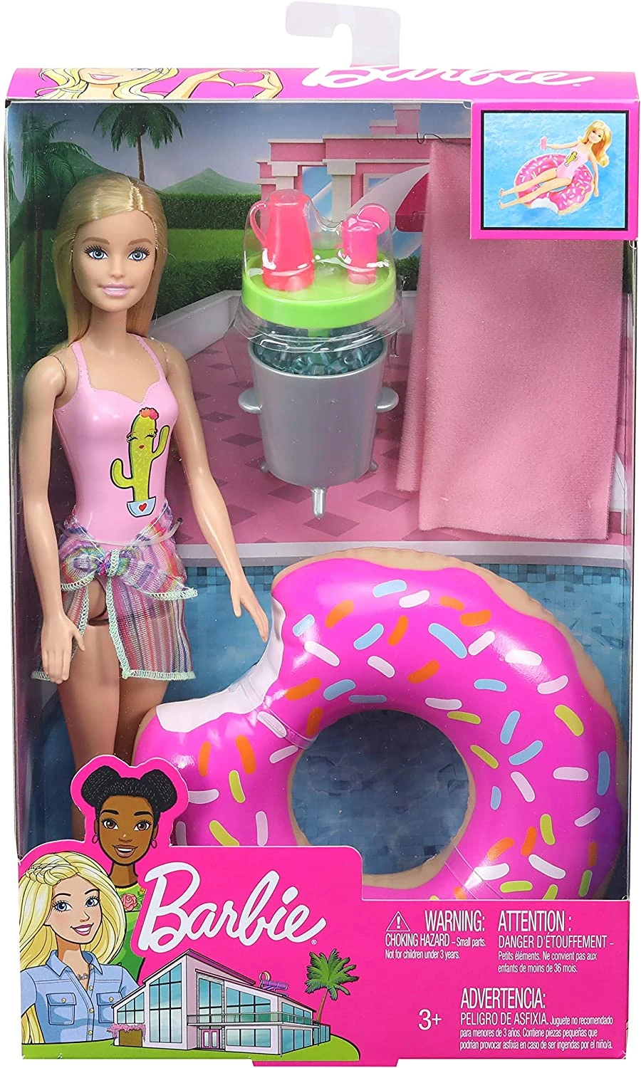 Barbie Doll With Donut Shaped Inflatable Toy & Lemonade Maker - Barbie Pool Party Set 6 Barbie Doll With Donut Shaped Inflatable Toy & Lemonade Maker - Barbie Pool Party Set - Image 6