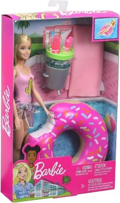 Barbie Doll With Donut Shaped Inflatable Toy & Lemonade Maker - Barbie Pool Party Set 11 Barbie Doll With Donut Shaped Inflatable Toy & Lemonade Maker - Barbie Pool Party Set -Cuddle House Toys Shop BarbieDollDonutShapedInflatableToy BarbiePoolPartySet4