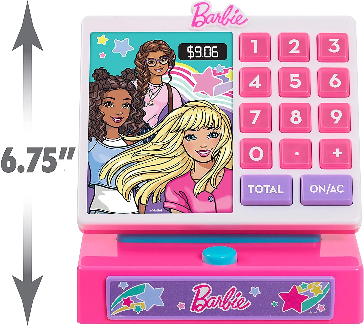Barbie Trendy Cash Register With Sounds, Pretend Money, And Credit Card Reader, 9 Piece Playset, By Just Play 3 Barbie Trendy Cash Register With Sounds, Pretend Money, And Credit Card Reader, 9 Piece Playset, By Just Play - Image 3