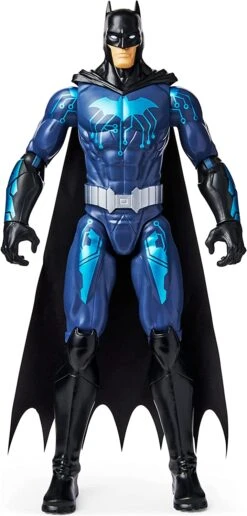 Batman 12-inch Bat-Tech Batman Action Figure (Black/Blue Suit), Kids Toys For Boys Aged 3 And Up