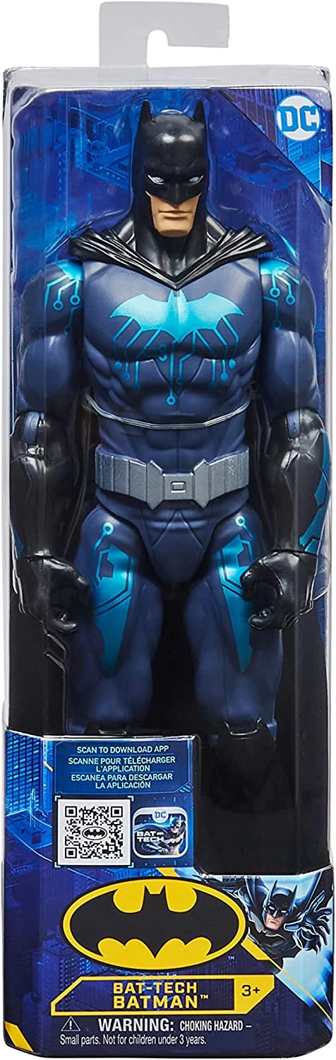 Batman 12-inch Bat-Tech Batman Action Figure (Black/Blue Suit), Kids Toys For Boys Aged 3 And Up 2 Batman 12-inch Bat-Tech Batman Action Figure (Black/Blue Suit), Kids Toys For Boys Aged 3 And Up - Image 2