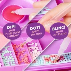 Blingle Bands DIY Gem Friendship Bracelet, 5 Band On The Go Starter Pod - Arts & Craft Activity For Ages 7 And Up -Cuddle House Toys Shop BlingleBandsDIYGemFriendshipBracelet 5BandOnTheGoStarterPod Arts CraftActivityforAges7andUp2