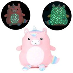 KIDS PREFERRED Double Sided Glow In The Dark Cuddle Pal Plush Toy, Starbright The Unicorn Stuffed Animal Plush 11.5 Inch