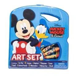 Disney Mickey Mouse Character Art Tote Activity Kit, Includes Markers, Crayons, Paint And More