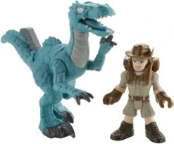 Jurassic World Figure Set - Dr. Malcolm & Dimetrodon, Park Workers & Pterodactyl, Muldoon & Raptor -Cuddle House Toys Shop Fisher PriceImaginextJurassicWorld Muldoon Raptor