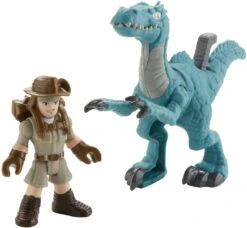 Jurassic World Figure Set - Dr. Malcolm & Dimetrodon, Park Workers & Pterodactyl, Muldoon & Raptor -Cuddle House Toys Shop Fisher PriceImaginextJurassicWorld Muldoon Raptor1
