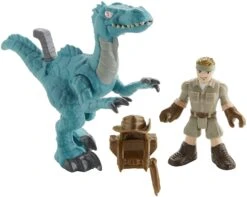 Jurassic World Figure Set - Dr. Malcolm & Dimetrodon, Park Workers & Pterodactyl, Muldoon & Raptor -Cuddle House Toys Shop Fisher PriceImaginextJurassicWorld Muldoon Raptor4