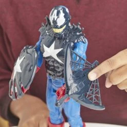 Hasbro Spider-Man Maximum Venom Titan Hero Venom Captain America With Starter, Projectile, 6 Accessories, Age 4+ -Cuddle House Toys Shop HasbroE8683Spider ManMaximumVenomTitanHeroVenomCaptainAmericawithStarter Projectile 6Accessories Age4 6