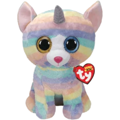 Ty Beanie Large Baby Soft Plush Toy - Heather The Unicorn Cat Stuffed Animal Multicolored, 16"