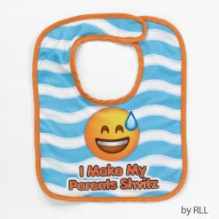 "I Make My Parents Shvitz" Printed Jewish Emoji Bib