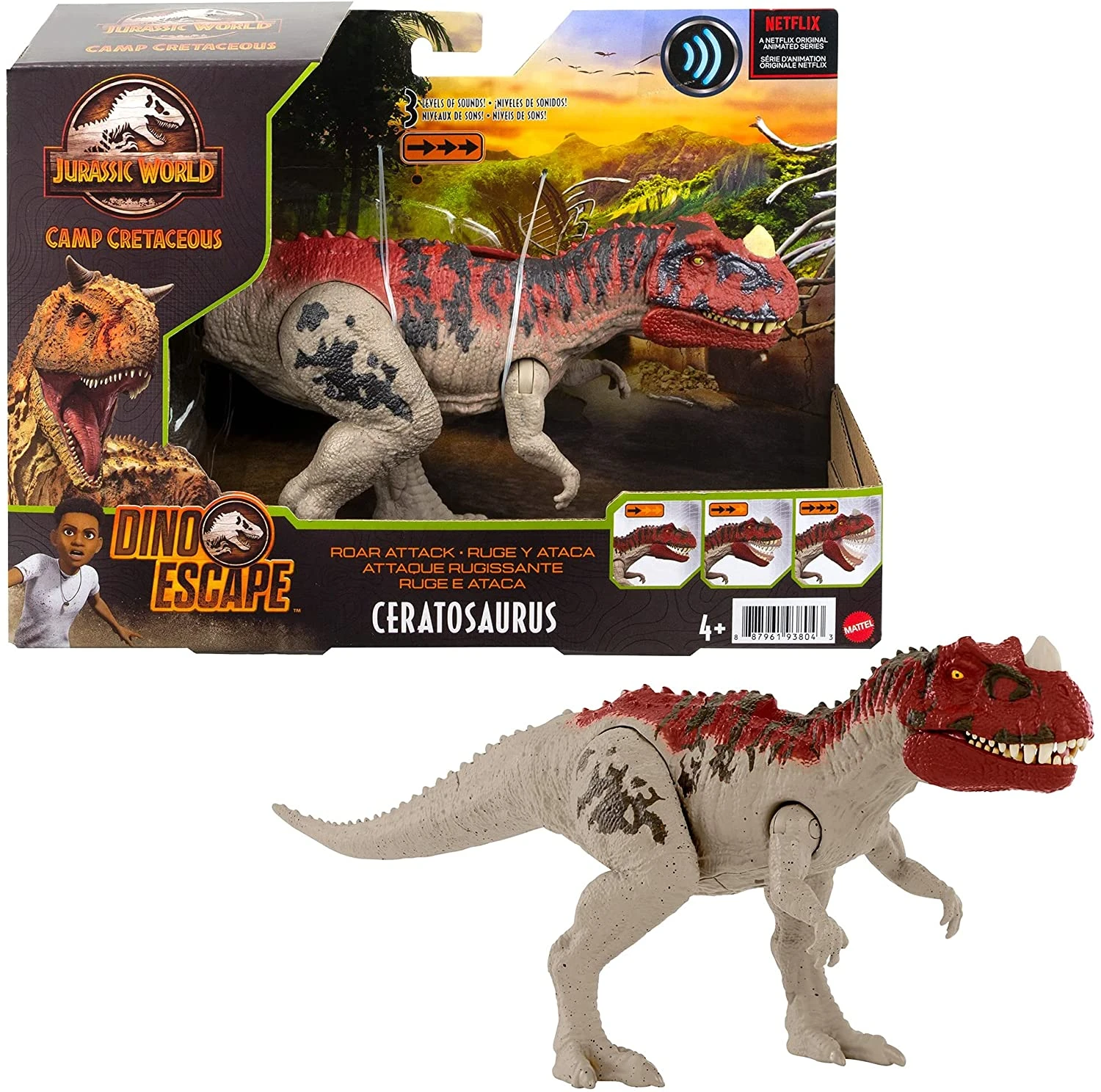 Target Jurassic World Roar Attack Ceratosaurus Camp Cretaceous Dinosaur Figure With Movable Joints, Realistic Sculpting, Strike Feature & Sounds, Carnivore 7 Target Jurassic World Roar Attack Ceratosaurus Camp Cretaceous Dinosaur Figure With Movable Joints, Realistic Sculpting, Strike Feature & Sounds, Carnivore - Image 7