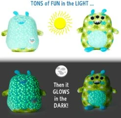 KIDS PREFERRED Double Sided Glow In The Dark Cuddle Pal Plush Toy, Pixel The Alien Stuffed Animal Plush 11.5 Inch -Cuddle House Toys Shop KIDSPREFERREDDoubleSidedGlowinTheDarkCuddlePalPlushToy PixelTheAlienStuffedAnimalPlush11.5inch