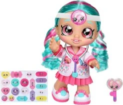 Kindi Kids Fun Time 10 Inch Doll, Dr Cindy Pops With Stethoscope And Shopkins Inspired Lollipop| Changeable Clothes And Removable Shoes
