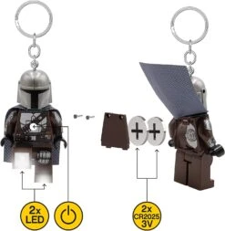 Lego Star Wars The Mandalorian Keychain Led Light - 3-Inch-Tall Figure Assortment - Pick Your Favorite One -Cuddle House Toys Shop LEGOTheMandalorianDinDjarinSilverBeskarArmorKeychainLEDLight4