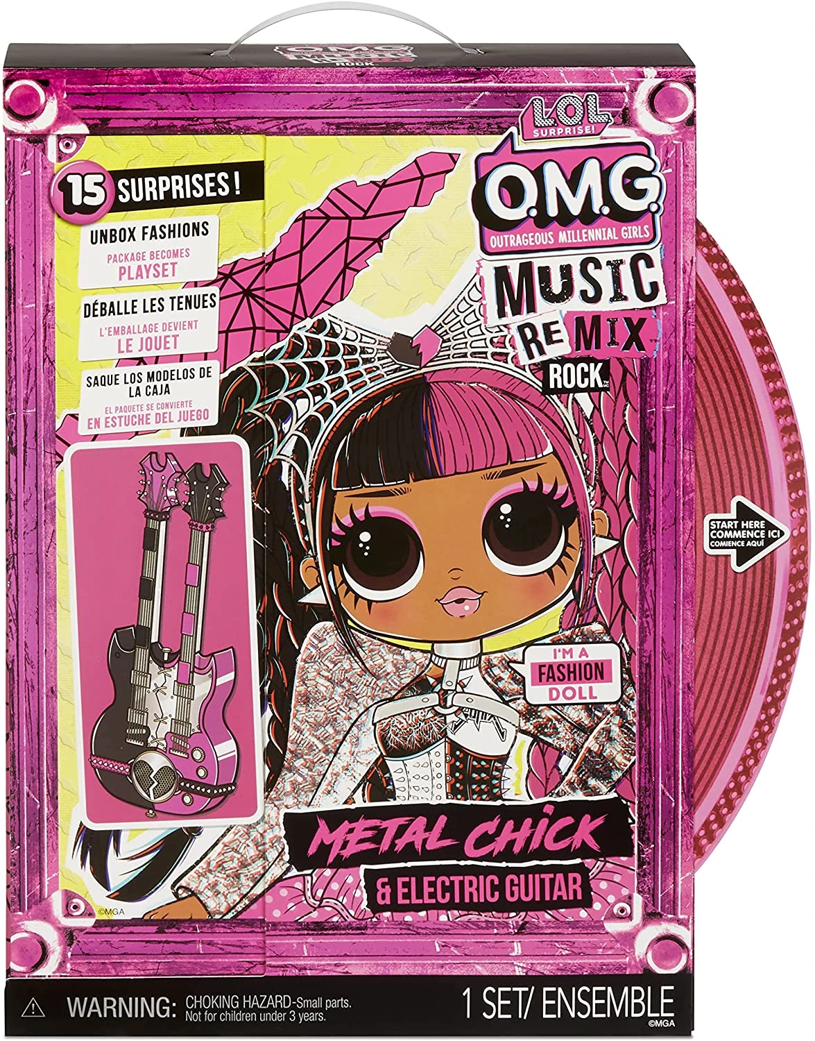 LOL Surprise OMG Remix Rock Metal Chick Fashion Doll With 15 Surprises Including Electric Guitar, Outfit, Shoes, Stand, Lyric Magazine & Record Player Playset 2 LOL Surprise OMG Remix Rock Metal Chick Fashion Doll With 15 Surprises Including Electric Guitar, Outfit, Shoes, Stand, Lyric Magazine & Record Player Playset - Image 2