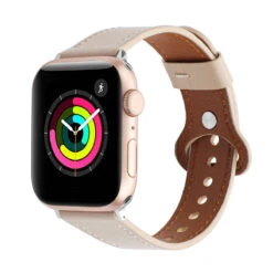 Leather Bands Compatible With Apple Watch Band 38/40/41, 42/44/45mm IWatch Strap Series 8 7 6 5 4 3 2 1 SE For Men Women