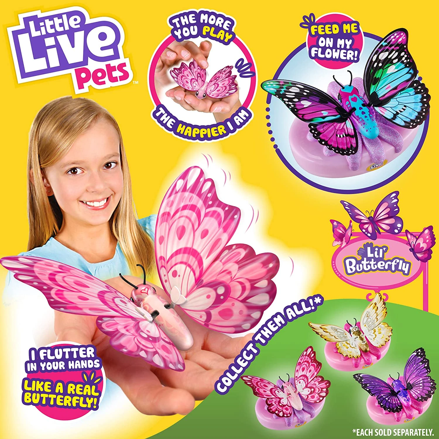 Little Live Pets Lil Butterfly Pretend Play Toy - Styles May Vary 8 Little Live Pets Lil Butterfly Pretend Play Toy - Styles May Vary - Image 8