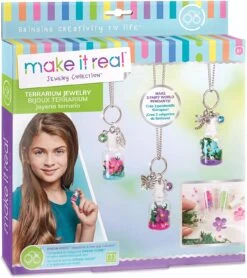 Make It Real 1305 DIY Terrarium Jewelry- Terrarium Bottle Pendant Making Kit For Girls