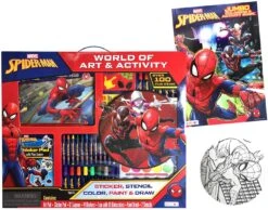 Marvel Superheroes Spiderman Stationery Art And Activity Gift Set With Over 100pcs- Painting And Drawing Kit