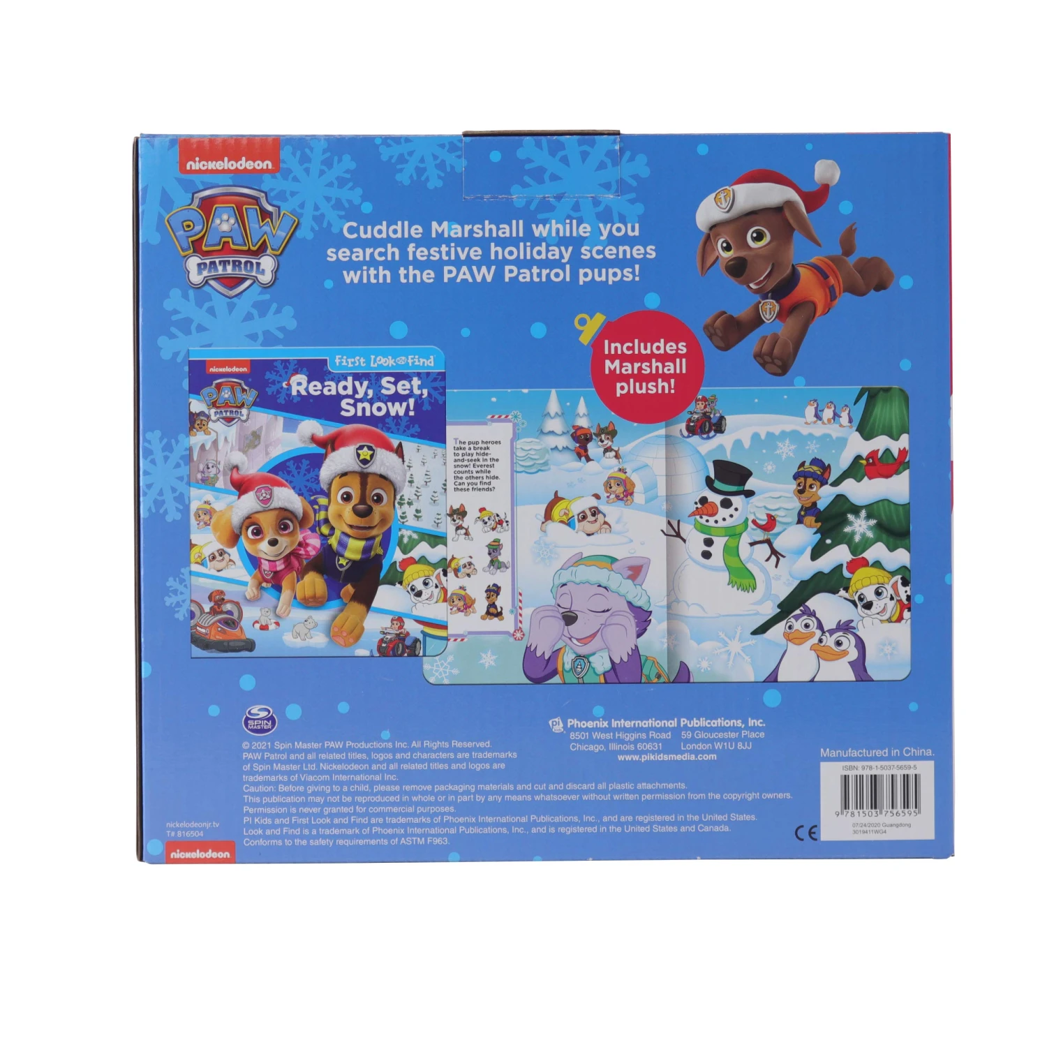 Nickelodeon Paw Patrol Book & Plush - Ready, Set, Snow! Holiday Gift Set - First Look And Find Activity Book With Marshall Plush! Board Book 2 Nickelodeon Paw Patrol Book & Plush - Ready, Set, Snow! Holiday Gift Set - First Look And Find Activity Book With Marshall Plush! Board Book - Image 2