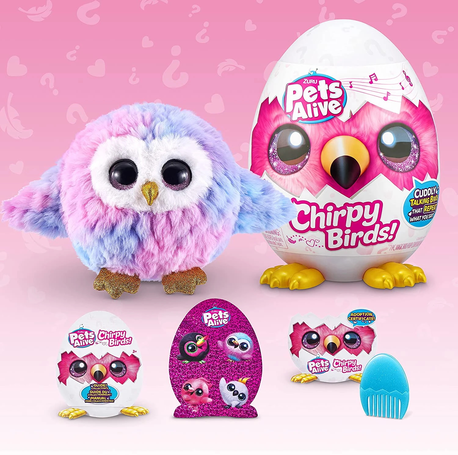 Pets Alive Chirpy Birds (OWL) By ZURU, Electronic Pet That Speaks, Giant Surprise Egg, Stickers, Comb, Fluffy Clay, Bird Animal Plush For Girls 3 Pets Alive Chirpy Birds (OWL) By ZURU, Electronic Pet That Speaks, Giant Surprise Egg, Stickers, Comb, Fluffy Clay, Bird Animal Plush For Girls - Image 3