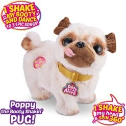 Pets Alive Poppy The Booty Shakin’Pug – Interactive Dancing Plush Puppy By ZURU, Multi -Cuddle House Toys Shop PetsAlivePoppyTheBootyShakin Pug InteractiveDancingPlushPuppybyZURU Multi2