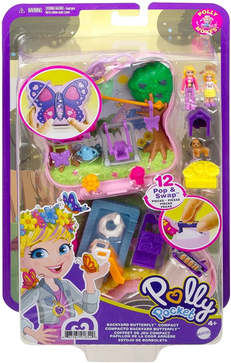 Polly Pocket Backyard Butterfly Compact, Outdoor Theme With Micro Polly Doll, Polly’s Mom Doll 5 Reveals & 13 Accessories, Pop & Swap Feature 8 Polly Pocket Backyard Butterfly Compact, Outdoor Theme With Micro Polly Doll, Polly’s Mom Doll 5 Reveals & 13 Accessories, Pop & Swap Feature - Image 8