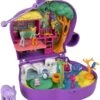 Polly Pocket Elephant Adventure Compact, Animal Theme With Micro Polly & Bella Dolls, 5 Reveals & 13 Related Accessories, Pop & Swap Feature