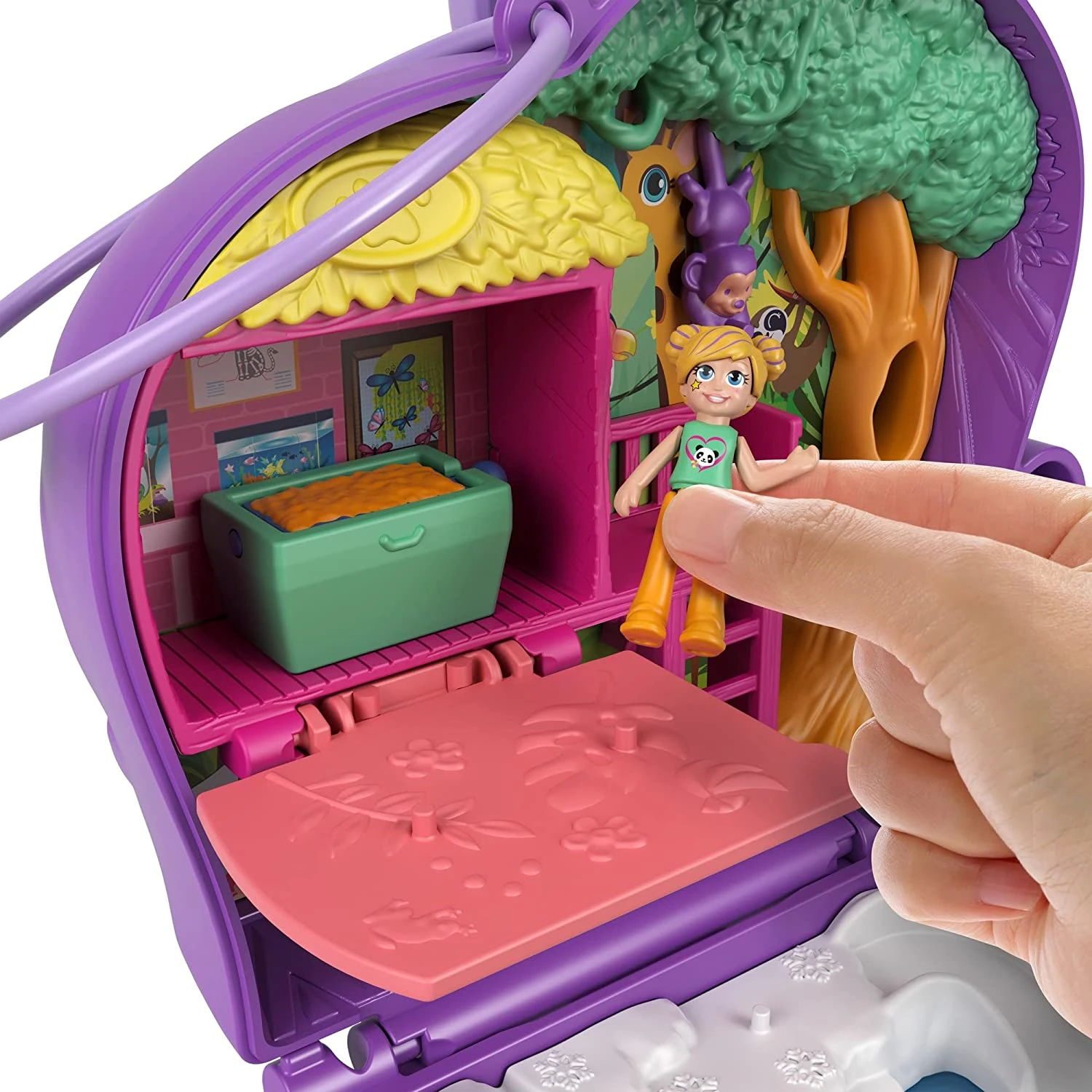 Polly Pocket Elephant Adventure Compact, Animal Theme With Micro Polly & Bella Dolls, 5 Reveals & 13 Related Accessories, Pop & Swap Feature 5 Polly Pocket Elephant Adventure Compact, Animal Theme With Micro Polly & Bella Dolls, 5 Reveals & 13 Related Accessories, Pop & Swap Feature - Image 5
