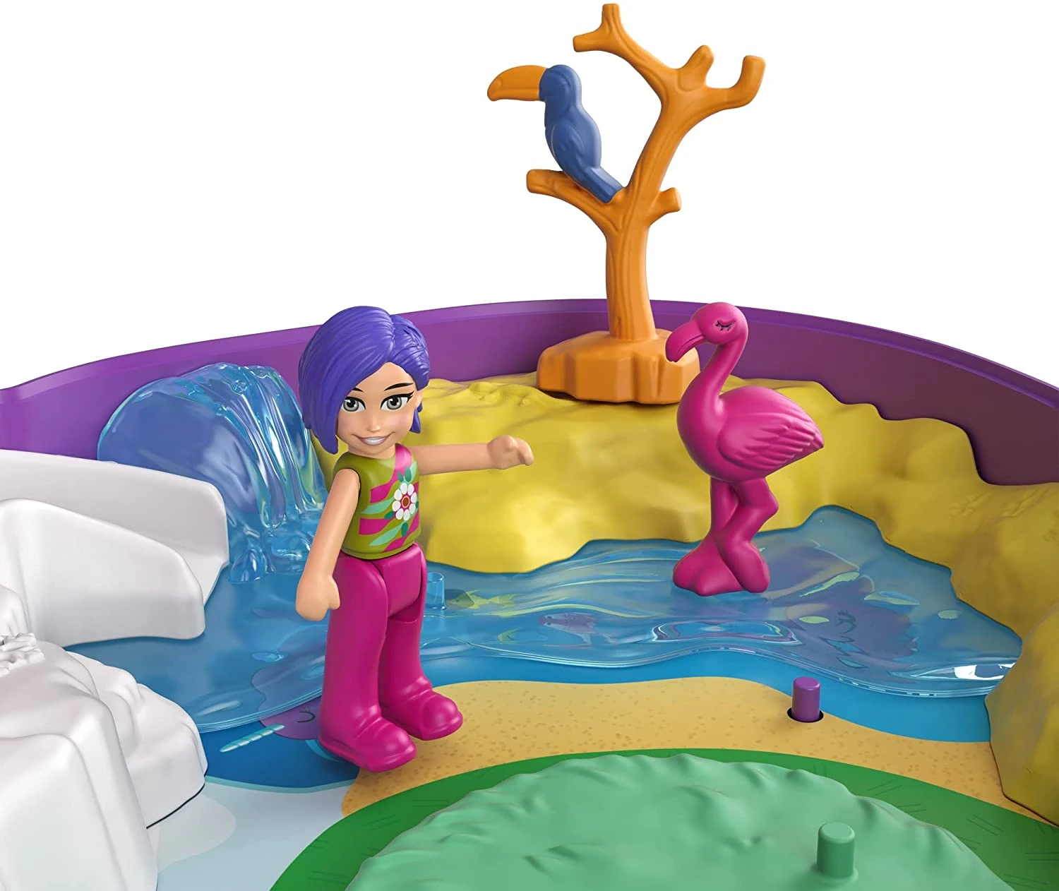 Polly Pocket Elephant Adventure Compact, Animal Theme With Micro Polly & Bella Dolls, 5 Reveals & 13 Related Accessories, Pop & Swap Feature 8 Polly Pocket Elephant Adventure Compact, Animal Theme With Micro Polly & Bella Dolls, 5 Reveals & 13 Related Accessories, Pop & Swap Feature - Image 8