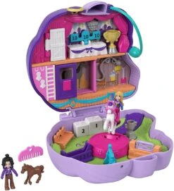Polly Pocket Jumpin’ Style Pony Compact With Horse Show Theme, Micro Polly Doll & Friend, 2 Horse Figures (1 With Saddle & Tail Hair), Fun Features & Surprise Reveals 24 Polly Pocket Jumpin’ Style Pony Compact With Horse Show Theme, Micro Polly Doll & Friend, 2 Horse Figures (1 With Saddle & Tail Hair), Fun Features & Surprise Reveals -Cuddle House Toys Shop PollyPocketJumpin StylePonyCompactwithHorseShowTheme MicroPollyDoll Friend 2HorseFigures 1withSaddle TailHair Fun11